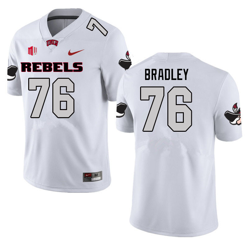 Men #76 Clayton Bradley UNLV Rebels College Football Jerseys Sale-White - Click Image to Close